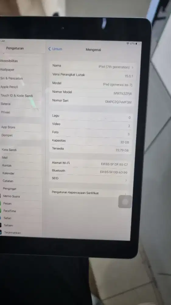 Ipad gen 7 32GB wifi only
