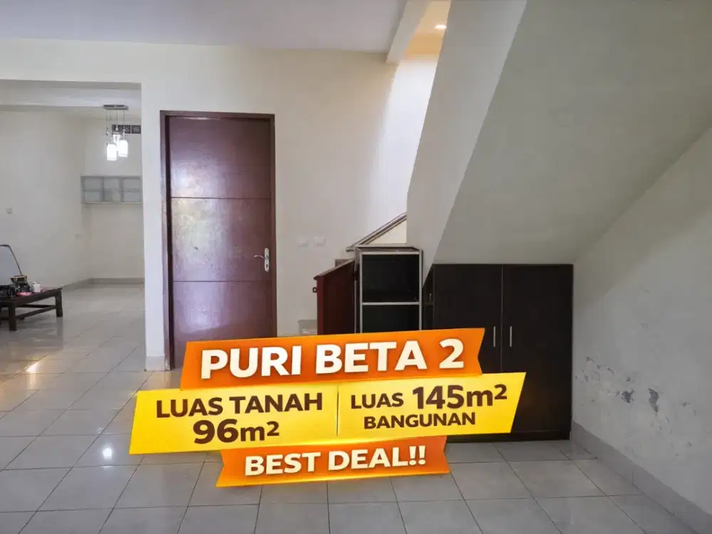 Rumah Siap Huni di Puri Beta 2 – LT 96 m², 4 KT, Bonus Kitchen Set & AC