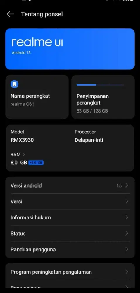 Realme C61 mulpis gak ada minus