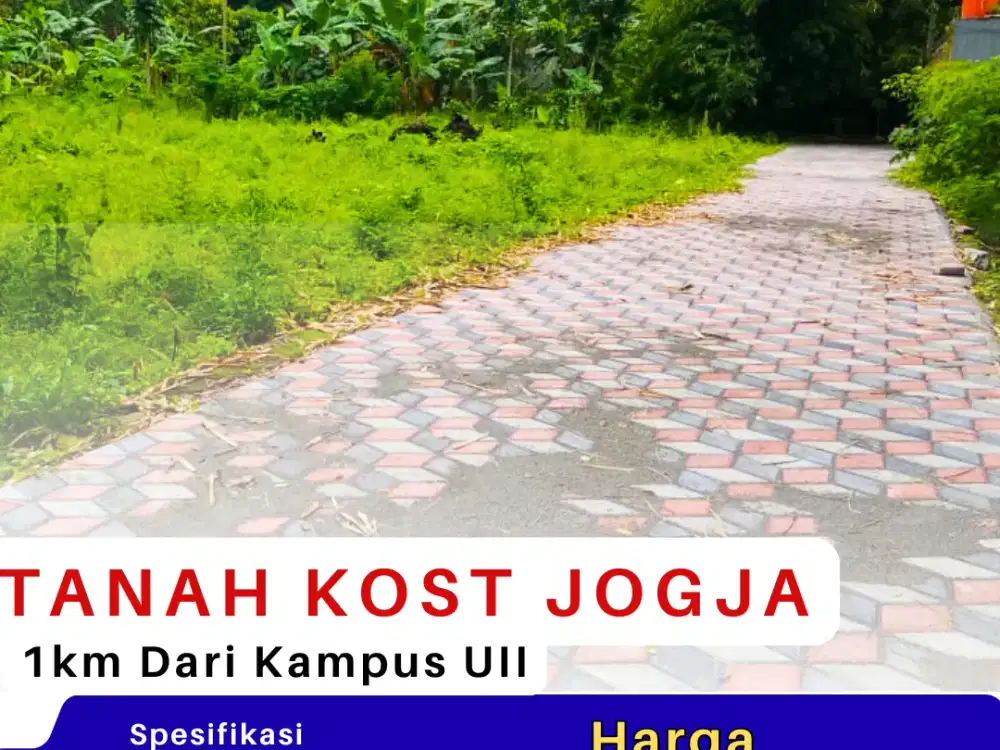 Tanah Jogja Ring 1 Kampus UII Kaliurang Cocok Kost