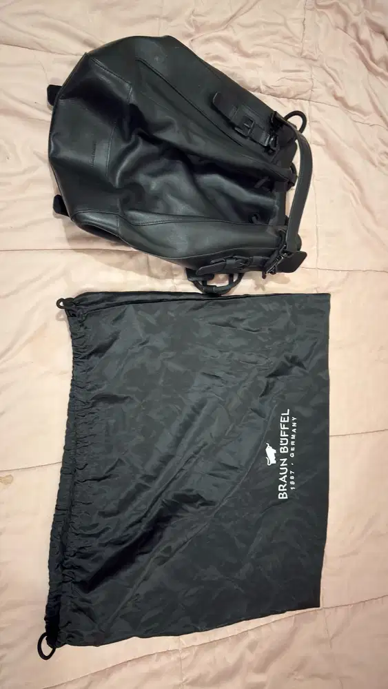 BRAUN BUFFEL LEROY LEATHER BACKPACK