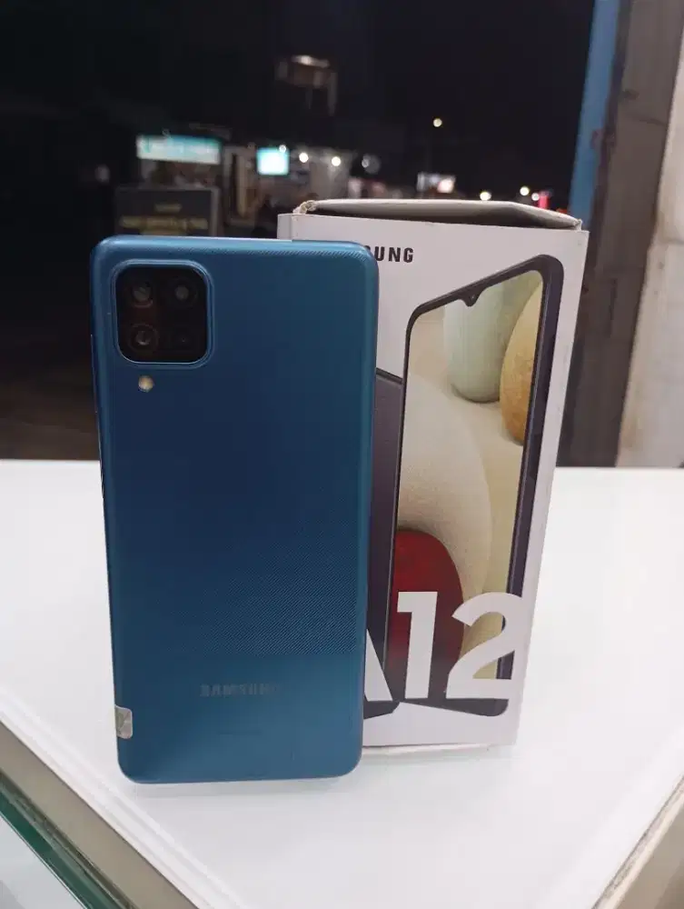 Samsung A12 6/128 blue lengkap