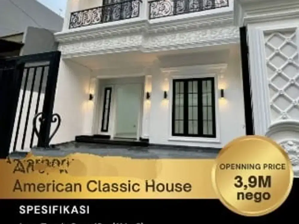 Rumah Brand New Sunter Graha Pratama American Classic Uku 6X19 Timur Jalan Utama Bagus Lgs Masuk