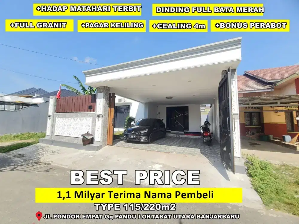 rumah mewah full perabot di jl.pondok empat loktabat utara