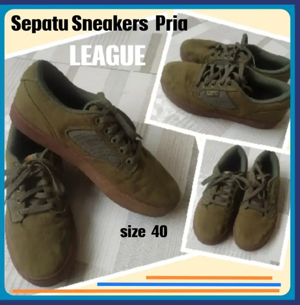 Sepatu Sneakers Casual Pria Green LEAGUE
