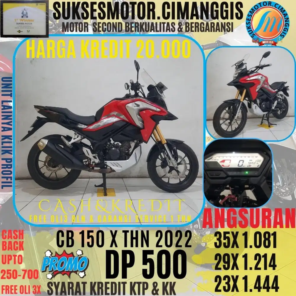 DP 500 CB 150 X CASHBACK UPTO 700 RIBUAN FREE OLI3BLN