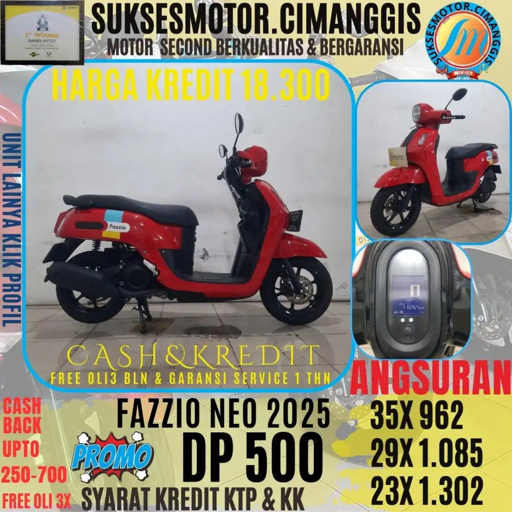 DP 500 FAZZIO NEO CASBACK UPTO 700 RIBUAN FREE OLI 3BLN