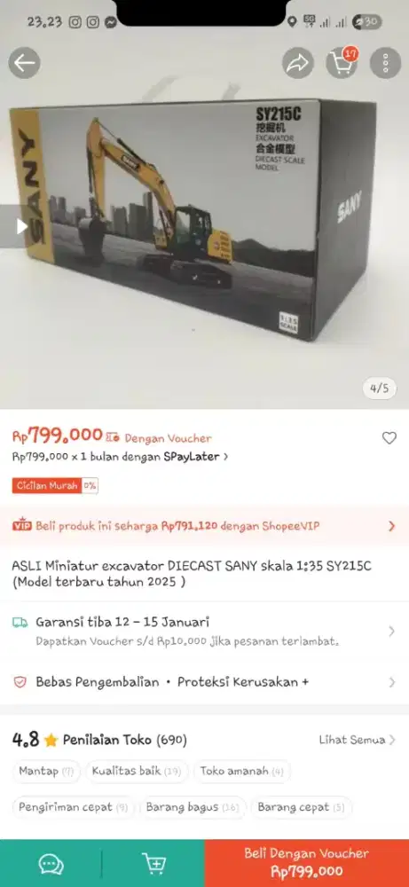 Excavator  masih baru belum di buka di shope 800an