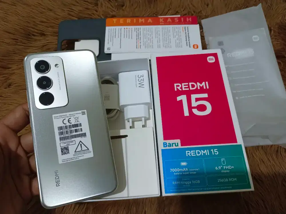 REDMI 15 RAM 8+8/256 GB FULLSET MULUS GARANSI 14 BULAN LAGI