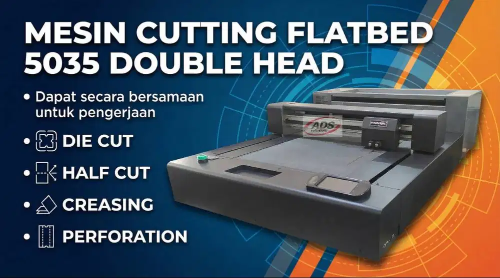MESIN CUTTING FLATBED 5035 DOUBLE HEAD TIPE PREMIUM