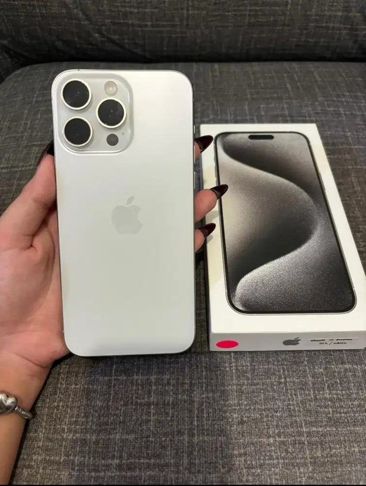 iPhone 15 Promax 256gb White Titanium Garansi Resmi iBox Fullset