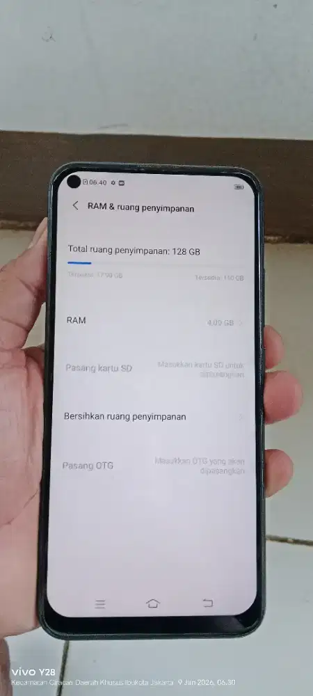 Vivo  y30 resmi 4/128 no mnus cas biasa