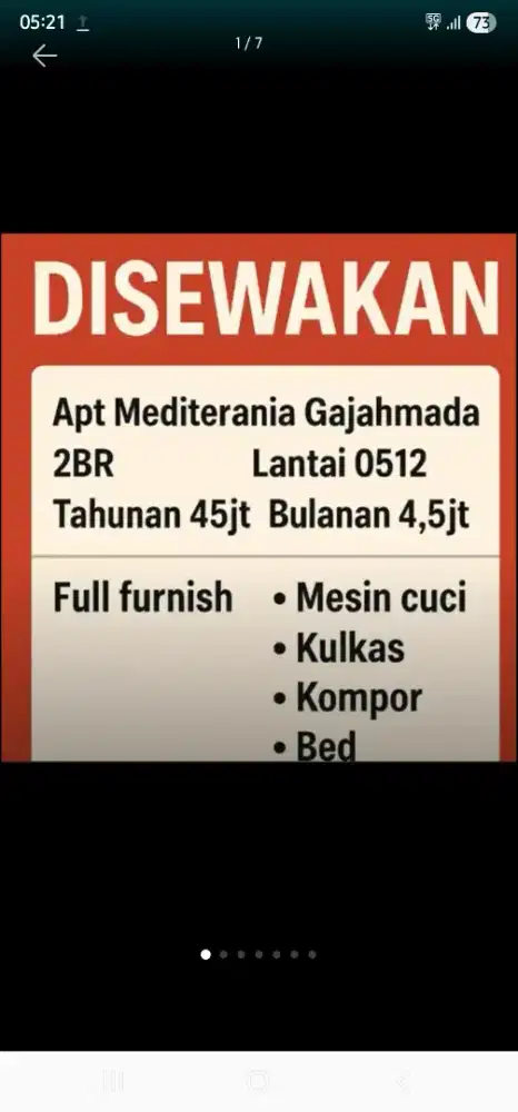 Sewa-Mediterania Gajah Mada 2 kamar MURAH BU