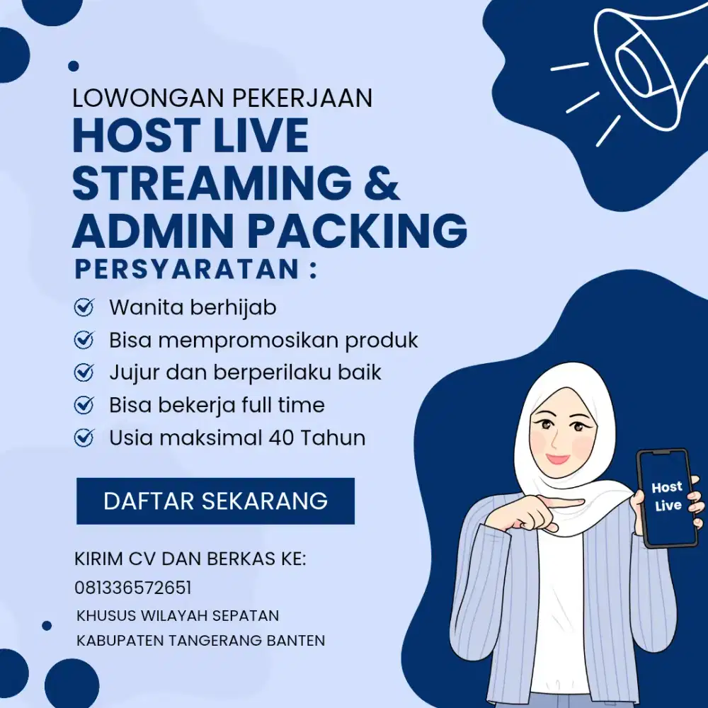 Dibutuhkan host live dan bagian packing