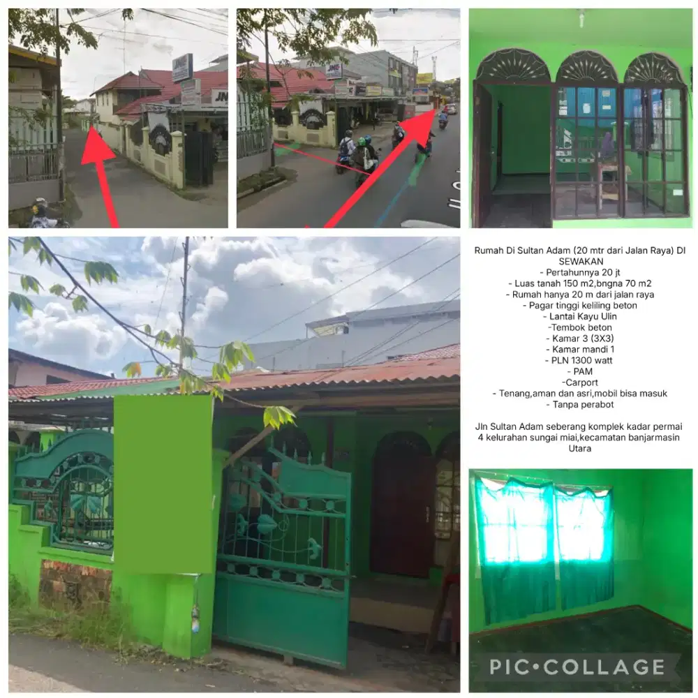 RUMAH DI SEWAKAN SULTAN ADAM BANJARMASIN