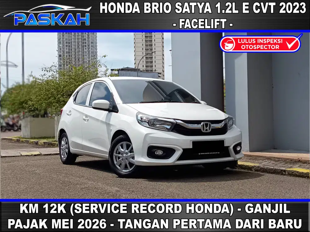 Pajak=Mei Ganjil KM=12K Tangan Pertama Honda Brio Satya E 2023 brio 23