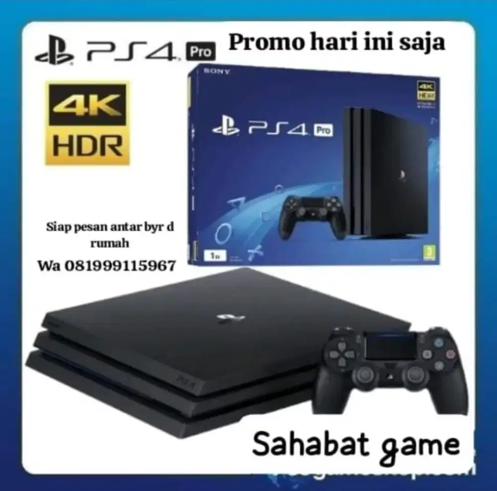 Ps4 pro   hardisk 1 tb full game bisa pesan antar