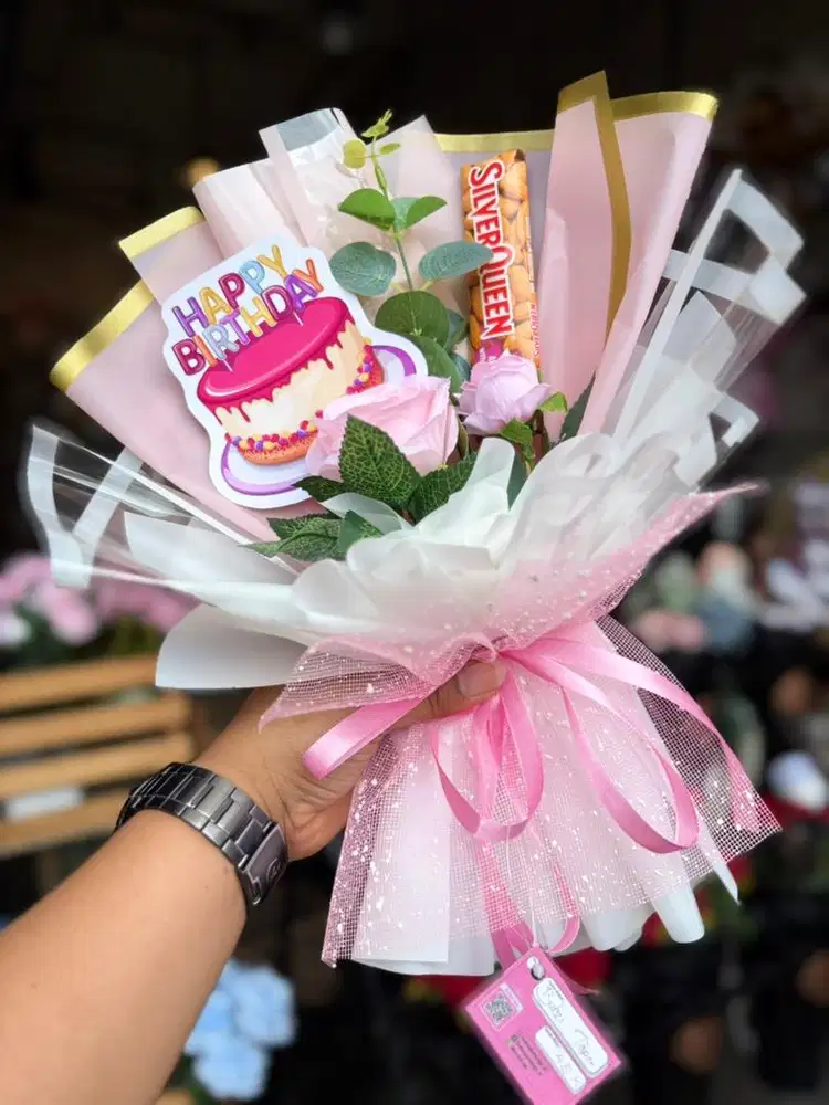 Bouquet Buket Bunga Coklat Kado Hadiah Ulangtahun Wisuda Anniversary