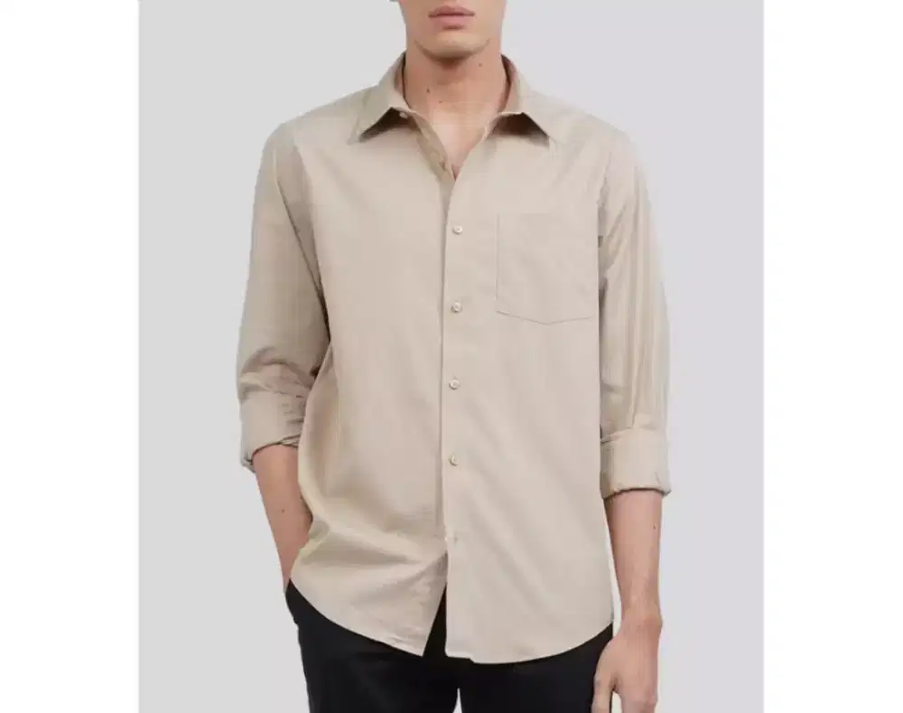 Kemeja Executive Lengan Panjang Warna Taupe Size 16/XL Kondisi BARU