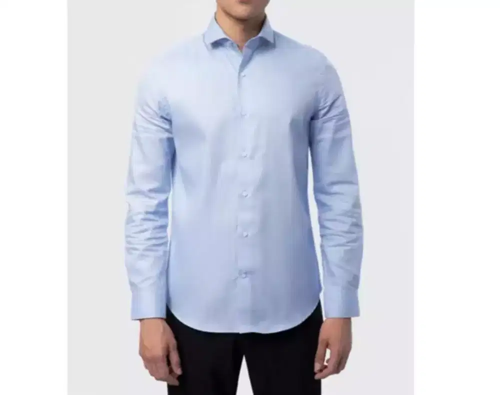 Kemeja WOOD SLIM FIT LENGAN PANJANG BIRU SIZE XL Kondisi BARU