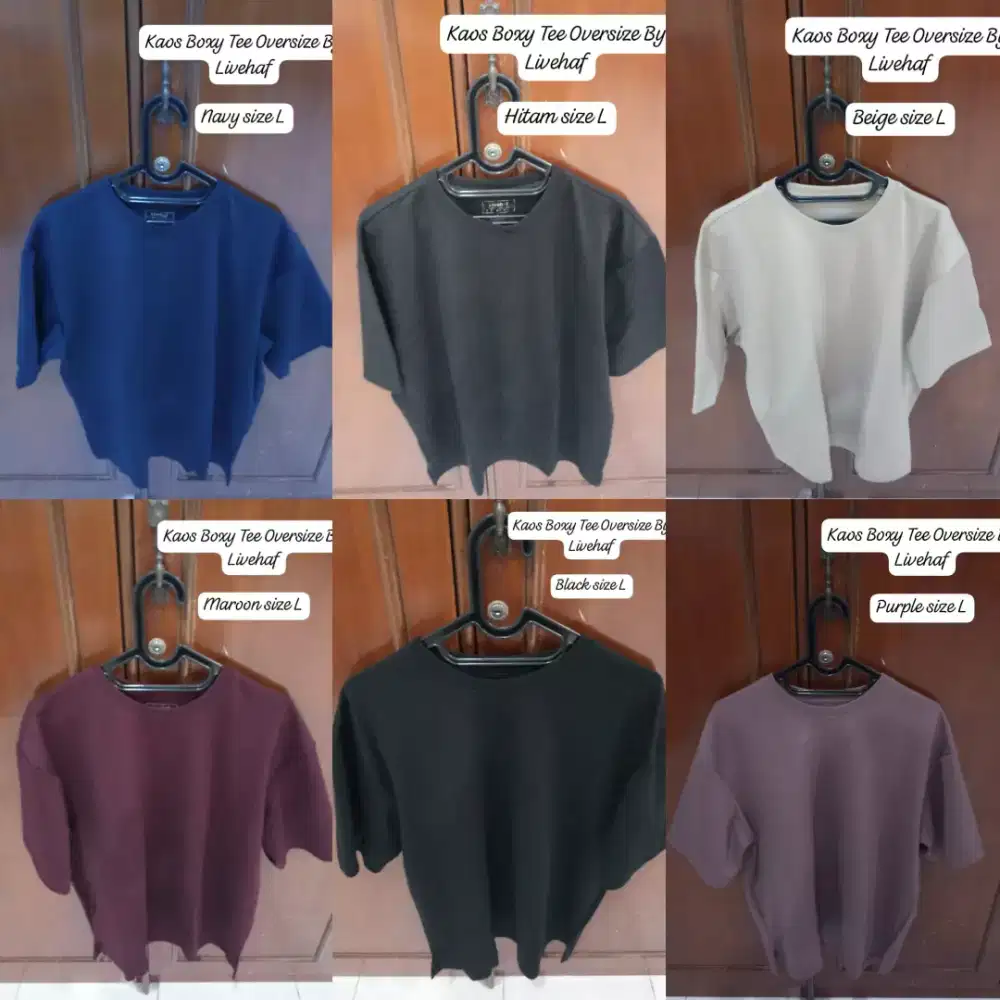 Kaos Boxy Tee Oversize Size L by Livehaf ready 3 warna