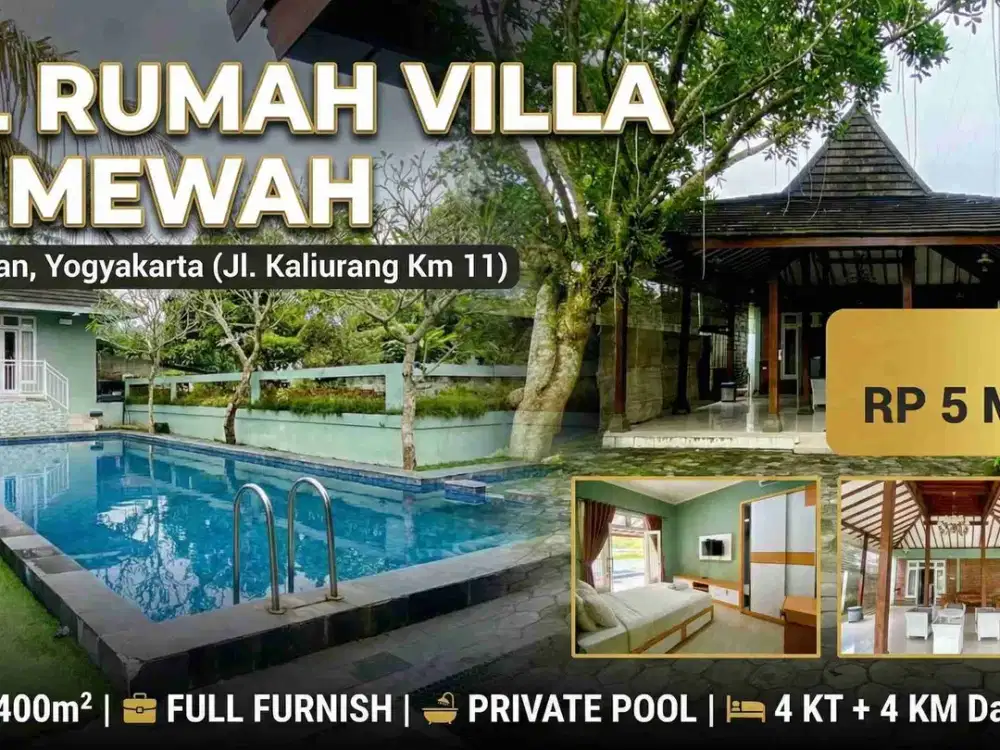 VILLA + PENDOPO DI ATAS LAHAN 1.400 m² – JOGJA UTARA
FULL FURNISHED | SIAP OPERASI | ASET LANGKA DEKAT KAMPUS UII