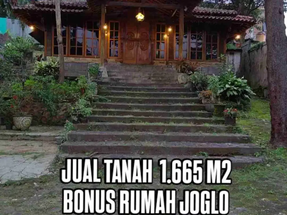 DIJUAL TANAH 1.665M2 BONUS RUMAH JOGLO KAYU JATI, BANYUMANIK, SEMARANG