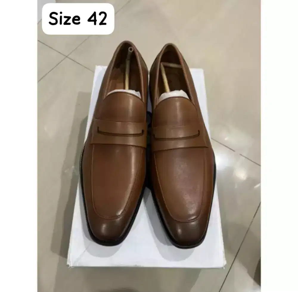 Sepatu Aldo Pantofel Size 42 Coklat Brown Slip on Pantofel Fullset Box