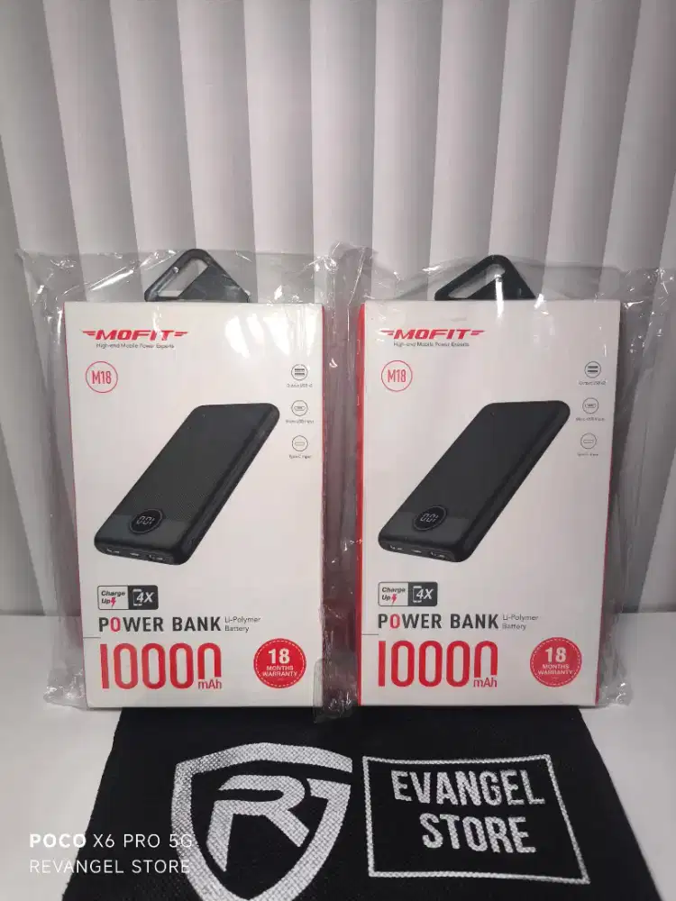 BARU SEGEL! MOFIT POWERBANK M18 LCD DISPLAY REAL CAPACITY 10000 MAH