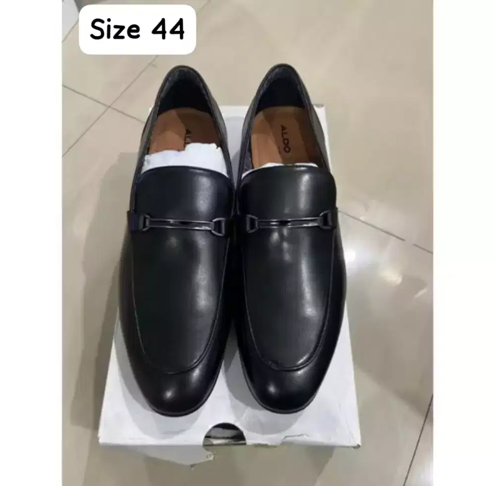 Sepatu Aldo Pantofel Size 44 Black Slip on Pantofel Fullset Box