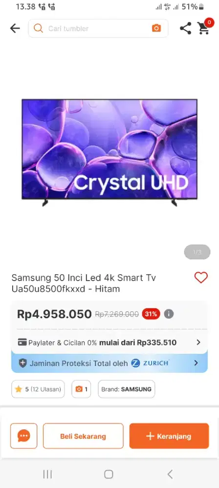 Tv samsung 50inch seri terbaru
