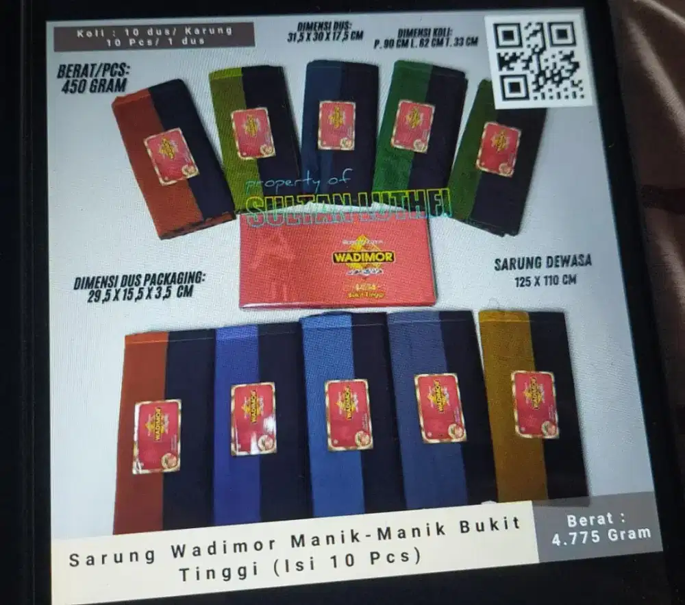 Sarung wadimor dewasa satu dos isi 10