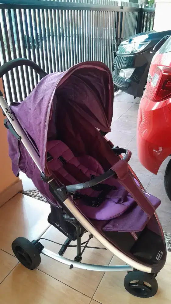 Jual stroller BABY ELLE INFINITE warna ungu terawat