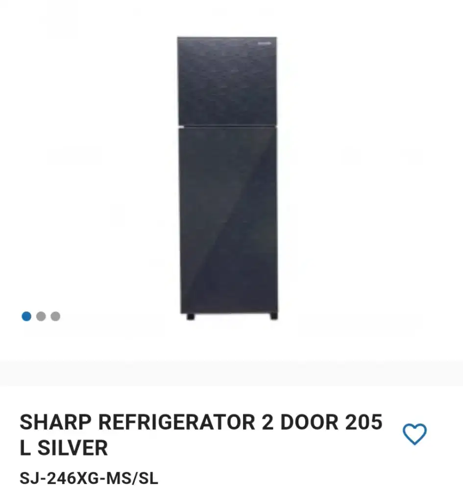 SHARP REFRIGERATOR 2 DOOR 205L SILVER