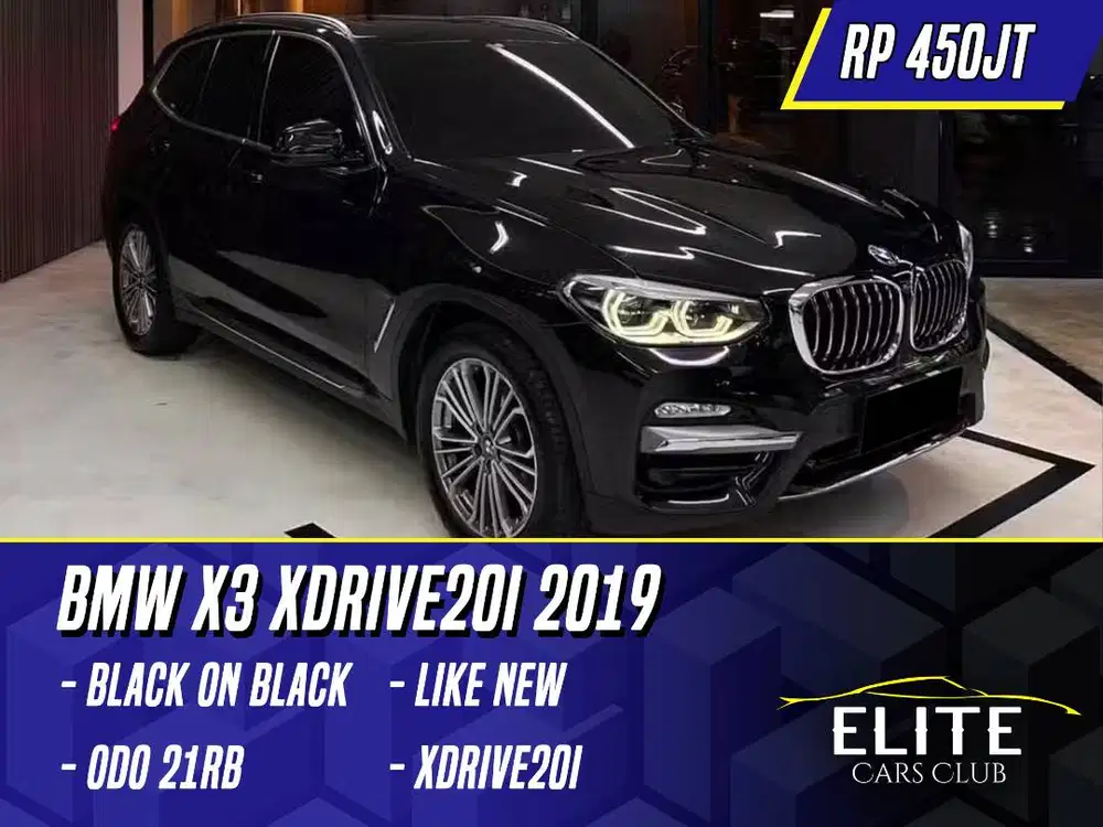 BMW X3 xDrive20i 2019 NIK 2018 Black Hitam xDrive X 3