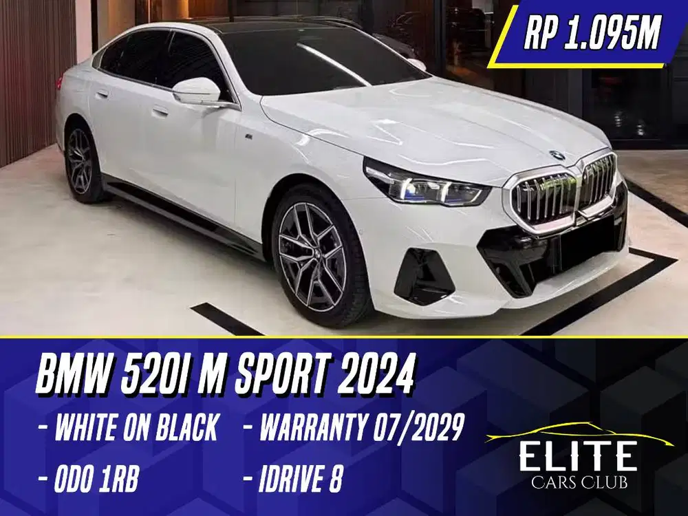 BMW 520i M Sport 2024 White on Black Putih 520 i MSport