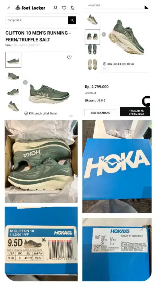 Sepatu Hoka Clifton 10 Men,s Running