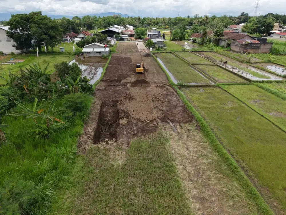 Tanah SHM di kawasan Sejuk dengan View Hamparan sawah dan Gunung Merapi