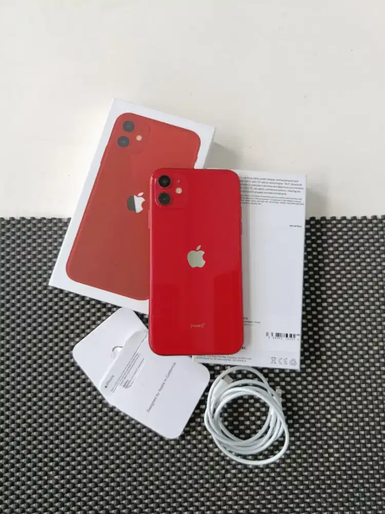 Iphone 11 256gb Red RESMI BC Mulus Normal Malang Batu