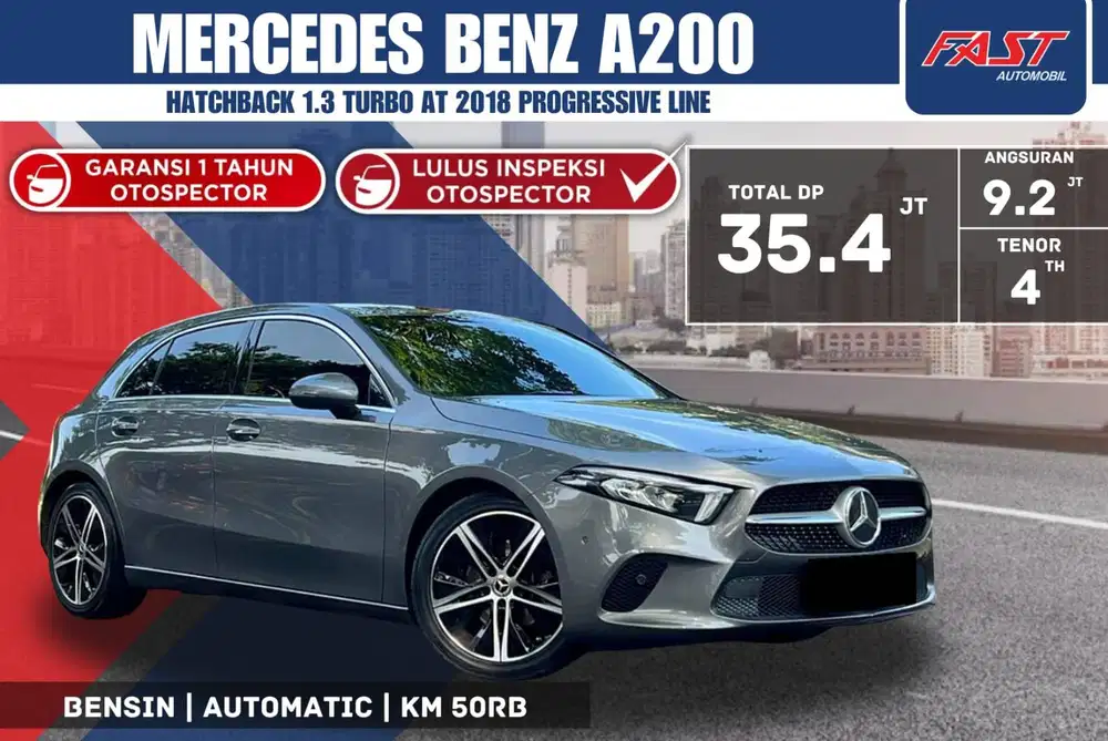 MERCEDES BENZ A200 HATCHBACK 2018 PROGRESIVE LINE LOW KM.50RB & PAJAK