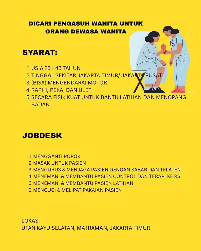 BUTUH CEPAT PENGASUH WANITA