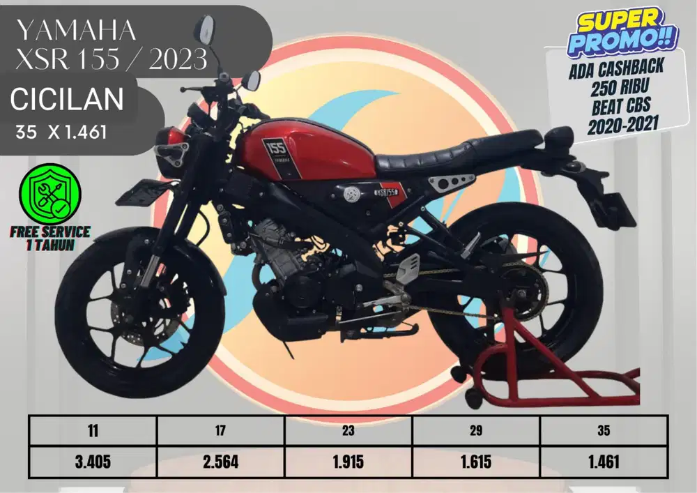 YAMAHA XSR 155 TH 2023 DP MURAH ANGS RINGAN PROSES KREDIT MUDAH CEPAT