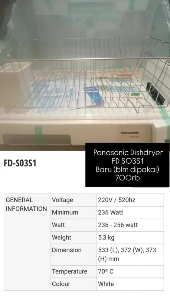 Panasonic Dishdryer FDS031