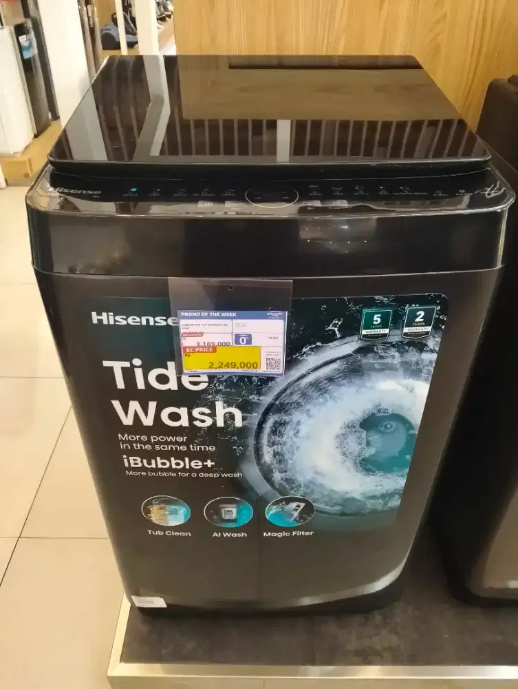 Mesin Cuci Hisense Top Loading 8kg Gray | Baru | Bisa Cicilan Indodana