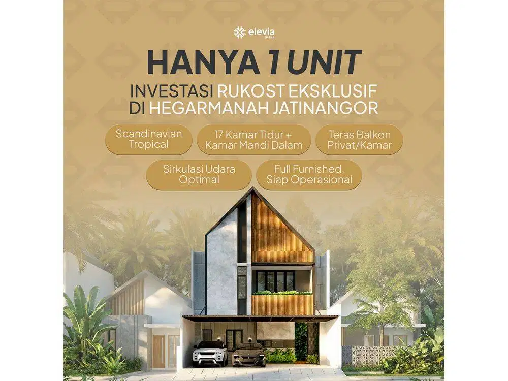 DIJUAL KOSAN EKSKLUSIF JATINANGOR – 17 KAMAR FULL FURNISHED SHM