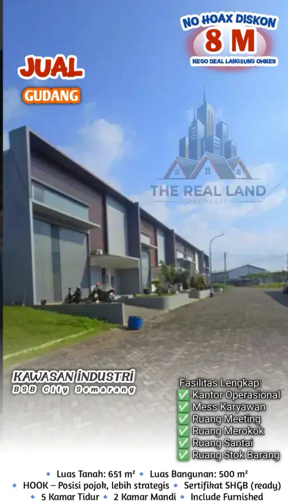 GUDANG KAWASAN BSB SEMARANG FULL FURNISHED SIAP USAHA DAN KANTOR