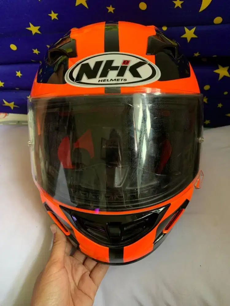 HELM FULLFACE GP1000 NHK R75 ORANGE GP 1000 R 75 COWOK FULL FACE