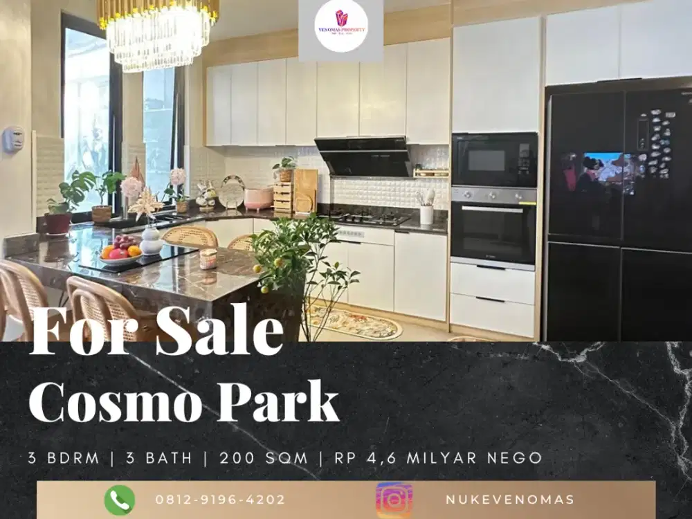 Dijual Cosmo Park Townhouse 3BR Full Furnished