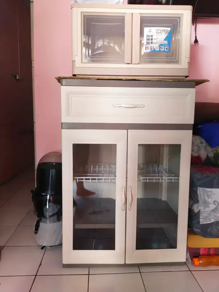 Jual lemari piring gratis rak serbaguna merk Olymplast