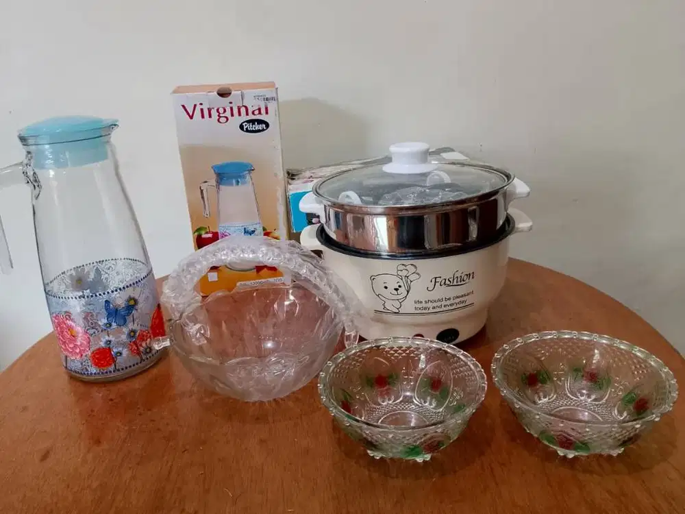 Pitcher, kukusan listrik, mangkuk keramik